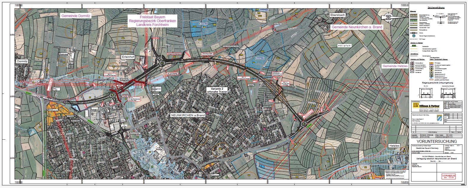Quelle: Staatliches Straßenbauamt Bamberg - veröffentliche Unterlage zur Präsentation vom Staatlichen Straßenbauamt Bamberg und Höhnen & Partner zur Voruntersuchung für eine Planung der Westumfahrung Neunkirchen (ortsnah) am 4.7.2025 in der Grundschule Neunkirchen am Brand