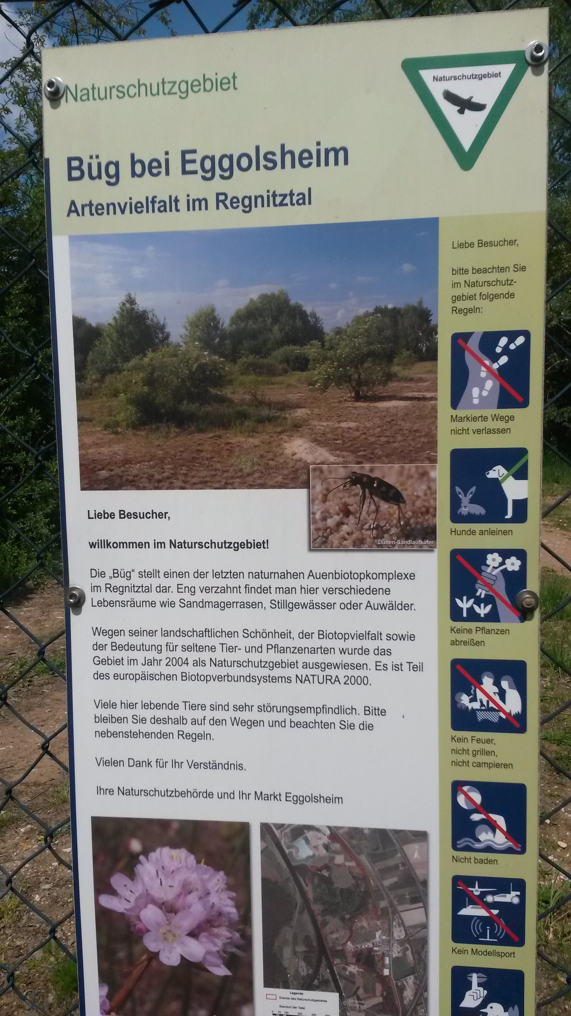 Naturschutzgebiet Büg, Info-Schild