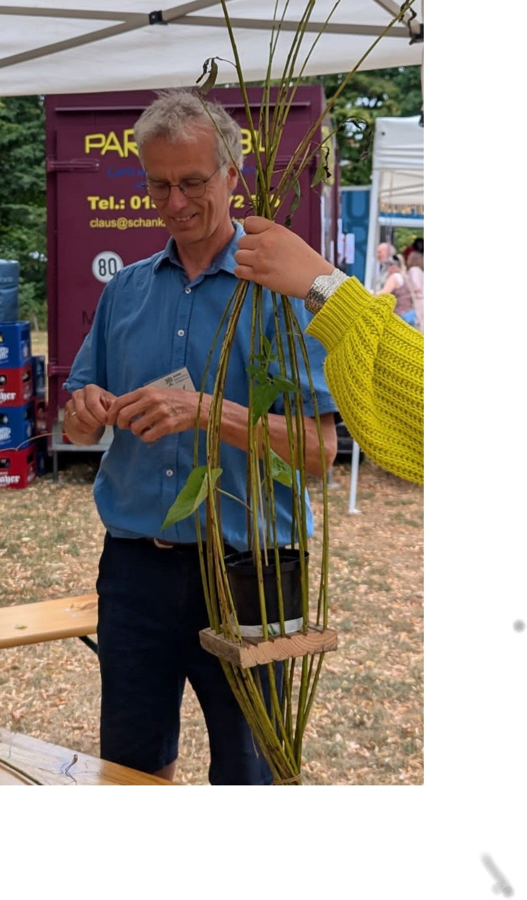 Blumenampeln aus Weidenzweigen