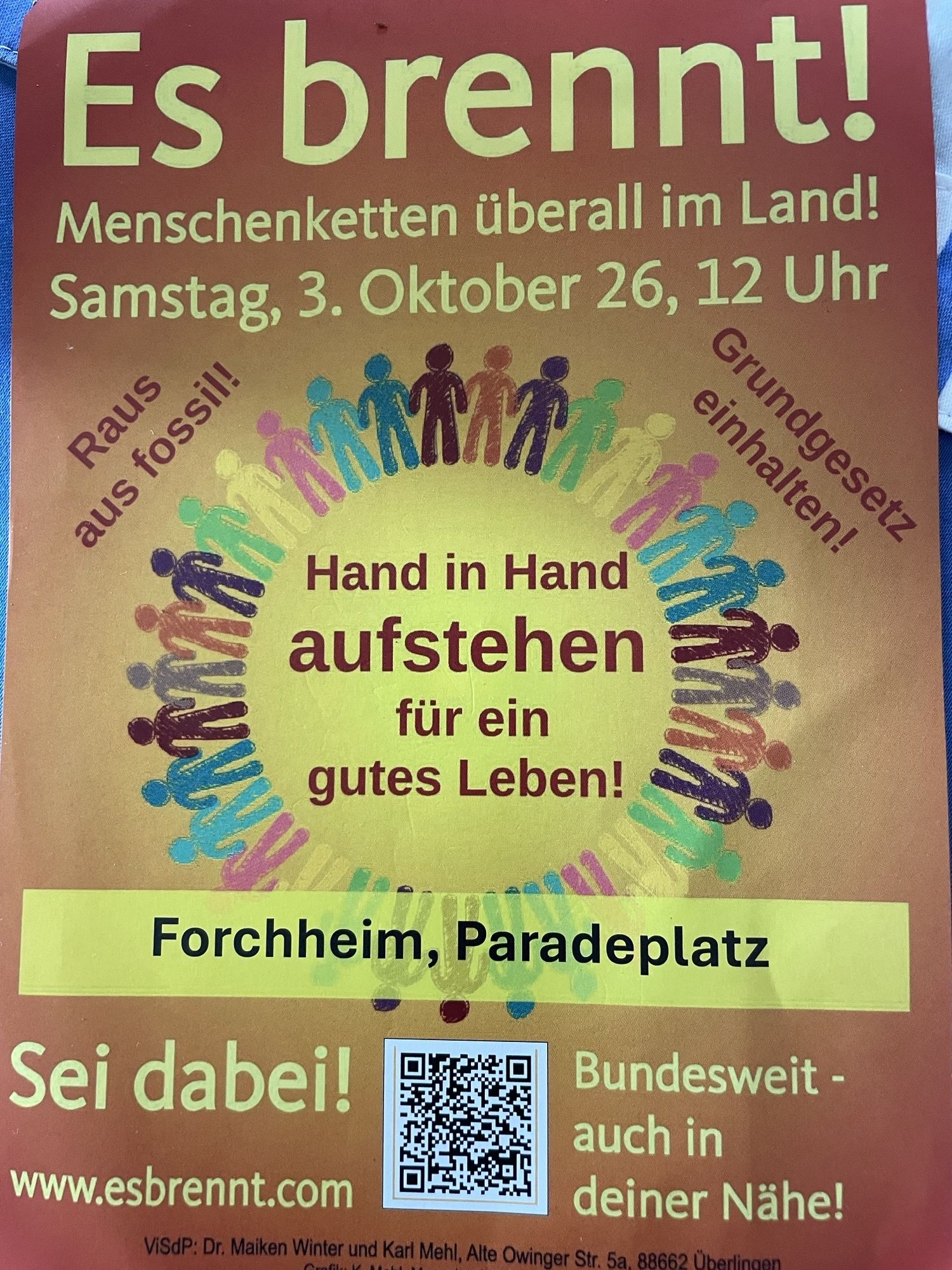 Info-Plakat zur Veranstaltung "Es brennt"