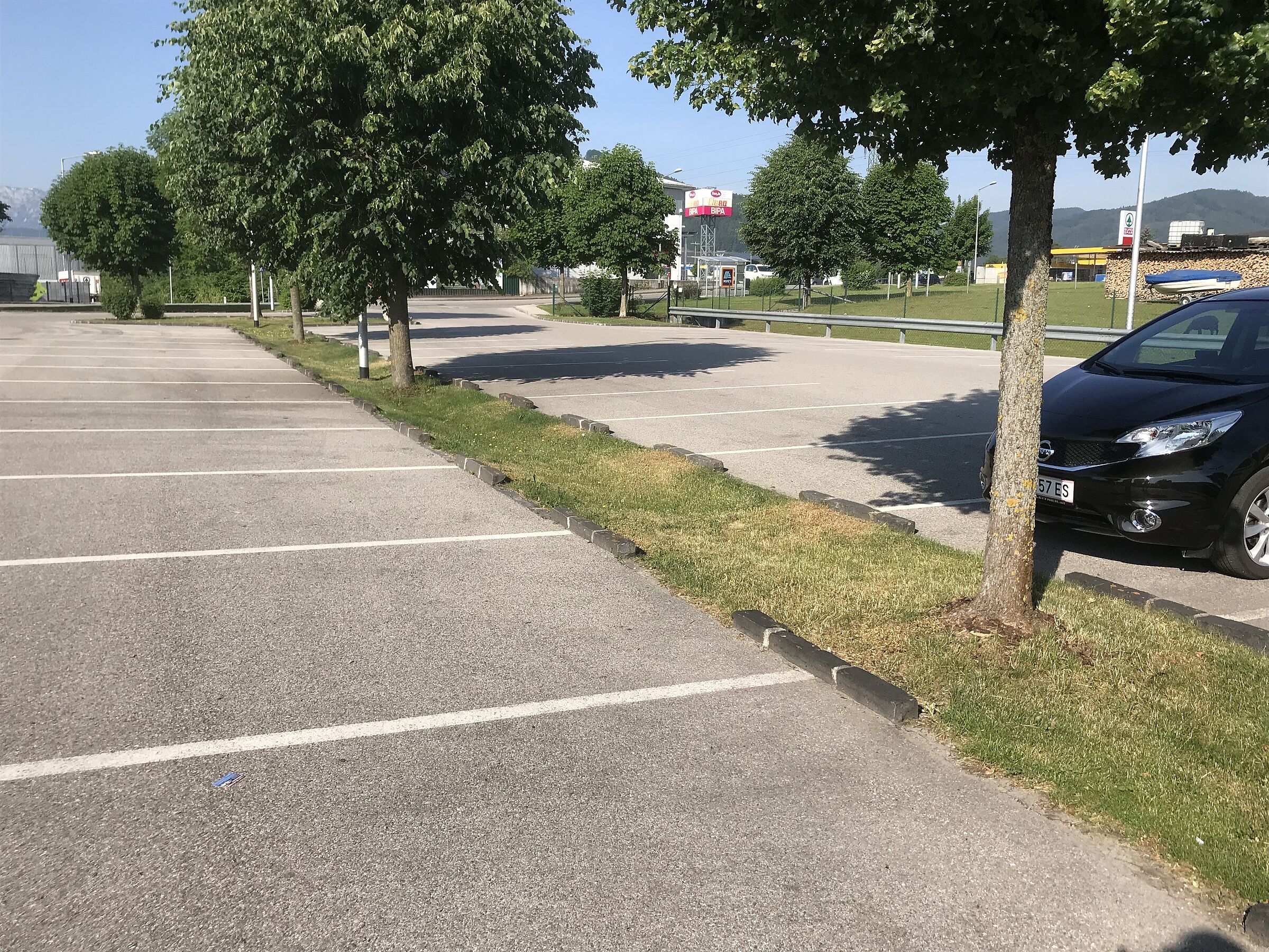 Stellplatzentwässerung in bewachsene Versickerungsmulden (Foto: Axel Schauder)